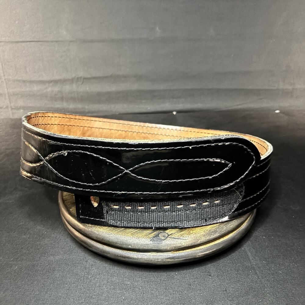 Safariland 94P Duty Belt Size 32" Hook & Loop Belt Hi Gloss Black Leather 2.25"